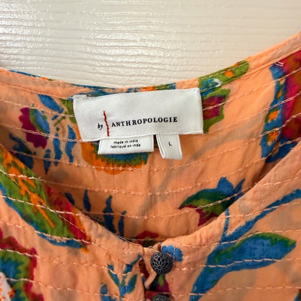 Anthropologie Orange Floral Spaghetti-Strap Midi Jumpsuit - Picture 5 of 6